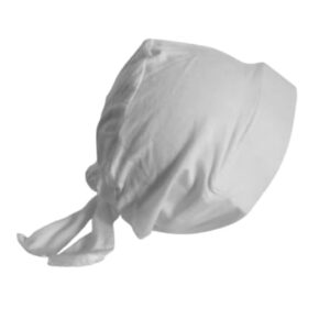 بندانة حجاب كاملة بدعامة امامية - استيك ورباط من الخلف لون ابيض