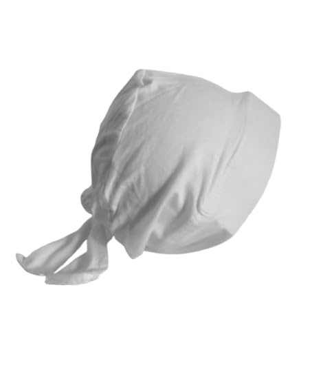 214EMZZTjuL بندانة حجاب كاملة بدعامة امامية - استيك ورباط من الخلف لون ابيض