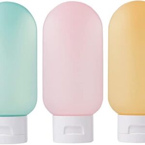 زجاجات سفر بلاستيكية لمستحضرات العناية الشخصية 60 مل، 3 قطع، ألوان متعددة من دولار للاستيراد للادوات المنزليه