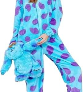 سالوبيت شتوي من الصوف الناعم بطبعة دب، زي مريح ودافئ للنساء من بومب