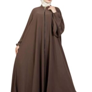 عبايه بسحاب كريب رويال مريحه وفضفاضه مقاس موحد ل 110 ك للنساء من GAMAL SONS FOR ABAYA 4034GS11135-Parent