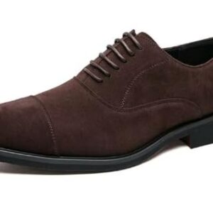 حذاء أكسفورد رجالي من الجلد الشمواه المدبوغ ، حذاء رسمي كلاسيكي بتصميم كاجوال برباط للشباب والرجال من رومبا