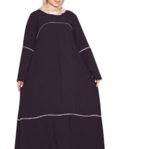 عبايه خروج مطرزة كريب فيرونا موديل 00308 للنساء من GAMAL SONS FOR ABAYA