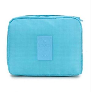 حقيبة سفر لمستحضرات العناية الشخصية منظم قوي للتعليق للنساء والرجال، نايلون، ازرق