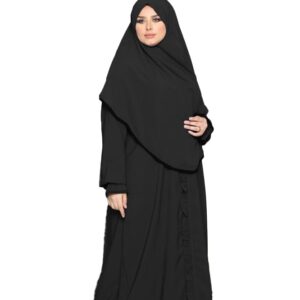 ادناء الخامة كريب رويال 3 قطع خمار وعبايه ونقاب المقاس وان سايز يلبس لحد 100 كيلو للنساء GAMAL SONS FOR ABAYA GS-8179Parent