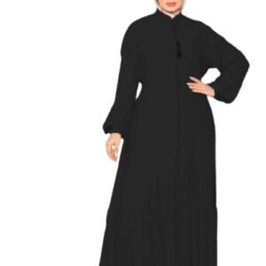 عبايه خروج كريب فيرونا بسحاب موديل 136 للنساء من GAMAL SONS FOR ABAYA