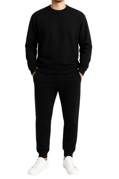 31b3l03QqRL بنطلون رياضي شتوي قطن 100% مبطن من الداخل مزود بـ 3 جيوب