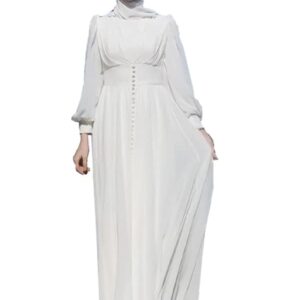 فستان شيفون ابيض للنساء