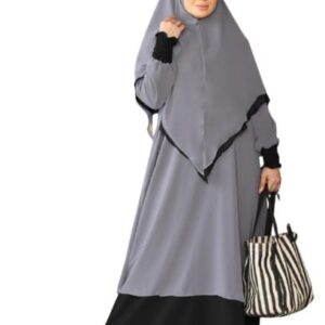 إدناء 4 قطع الخامة كريب * شيفون نقاب وخمار وشريط وعبايه المقاس سايز تلبس لحد 90 كيلو للنساء , GS-8067Parent GAMAL SONS FOR ABAYA