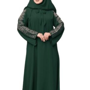 عباية للنساء من جمال سونز فور عباية، مصنوعة من الكريب، مع خمار مطرز، مقاس كبير جداً جداً، بتصميم عصري تقليدي