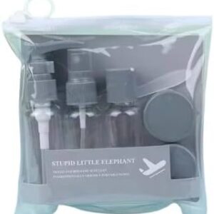 طقم عبوات سفر وإعادة تعبئة لمستحضرات التجميل (6 قطع) | زجاجات ضخ وبخاخ مع علب كريم داخل حقيبة شفافة | حاويات تخزين عملية وآمنة للعناية الشخصية | مثالية للرحلات والاجتماعاتk