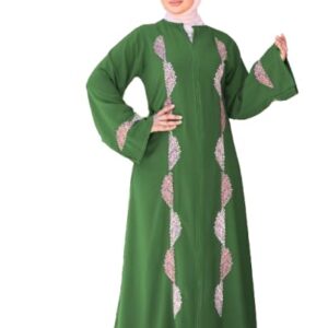 عباية حريمي بسحاب أمامي وتطريز أنيق على الصدر والأكمام – تصميم واسع ومحتشم مثالي للمحجبات GAMAL SONS FOR ABAYA GS-334-42254-Parent