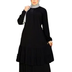 ادناء أسلامي 2 قطعة ( بلوزة بأزرار وجيبة سوداء) كريب رويال موديل 7055 مقاس موحد يلبس حتى 100 ك للنساء من GAMAL SONS FOR ABAYA