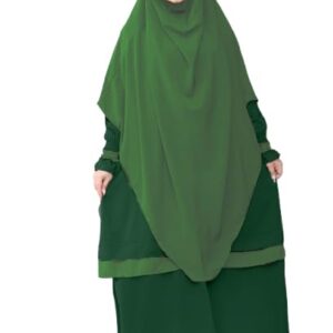 أدناء أسلامي 2 قطعة ( عباية وخمار فرنسي ) خامه كريب رويال موديل 7092 مقاس موحد يلبس حتي 100 ك للنساء من GAMAL SONS FOR ABAYA