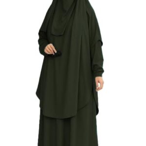 أدناء أسلامي 3 قطعة ( عباية وخمار ونقاب) خامه كريب رويال موديل 8001 مقاس موحد يلبس حتي 110 ك للنساء من GAMAL SONS FOR ABAYA