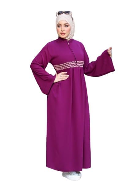 31xliLFtmgL عبايه مطرزة للخروج كريب فيرونا موديل 04 للنساء من GAMAL SONS FOR ABAYA