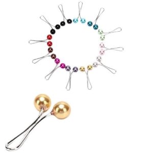 12 قطعة من دبابيس ومشابك اغلاق للحجاب الاسلامي بتصميم لؤلؤ اصطناعي، للنساء والفتيات