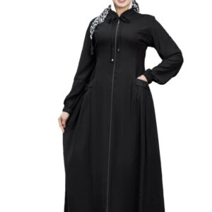 عباية نسائية من جمال وأولاده، مصنوعة من الكريب، مقاس من كبير إلى 3 كبير جداً، بتصميم عصري تقليدي