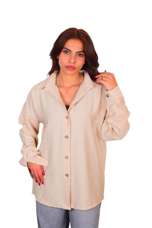 Version 1.0.0 قميص قطن بأكمام سادة للنساء من موسكا ومنز وير