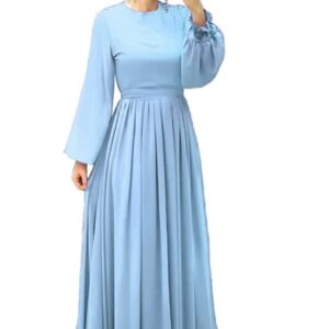 فستان شيفون مبطن للنساء، تركواز