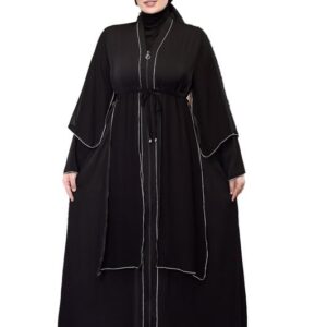 عباية نسائية سوداء بتصميم عصري ورباط GAMAL SONS FOR ABAYA GS-105-33863-Parent