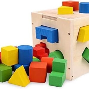 لعبة مكعبات فرز الأشكال من كيدزون، مصنوعة من الخشب، مناسبة للجنسين من عمر سنة واحدة. تتميز بتصميم مونتيسوري آمن لتنمية المهارات الدقيقة. تساعد في تمييز الأشكال ومطابقة الألوان وحل المشكلات.