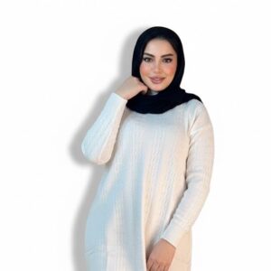 بلوزة شتوية ضفاير نسائية طويلة – خامة عجينة مستوردة ثقيلة عالية الجودة – تصميم هاف تونك أنيق ومريح – مقاس وان سايز حتى 80 ك