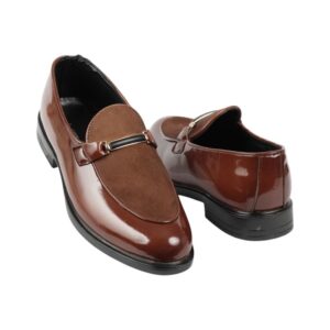 حذاء رجالى جلد فى شمواة كلاسيك 437 بنى فاتح 44