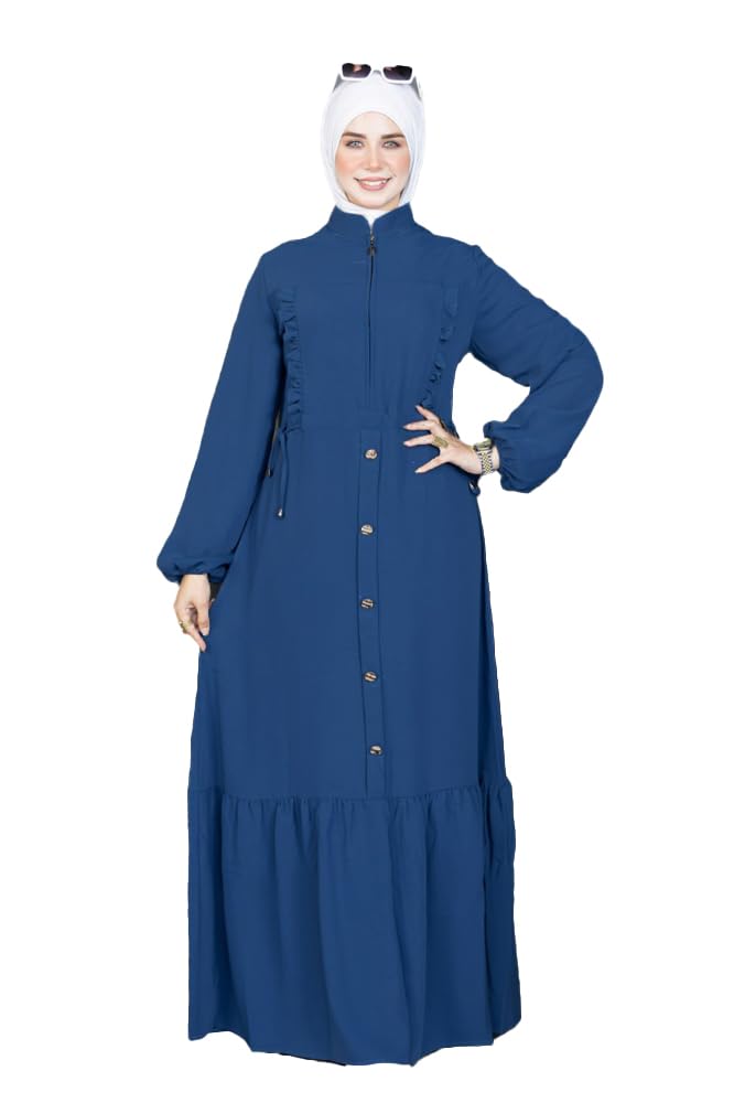 416RGV7CH-L عباية نسائية من جمال أبناء، مصنوعة من الكريب، مقاس من كبير إلى كبير جداً جداً، بتصميم عصري تقليدي