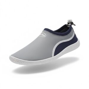 حذاء مائي سهل الارتداء للشاطئ وحمام السباحة بنعل أبيض من اي جي بوكس (رمادي/أسود، مقاس 42)