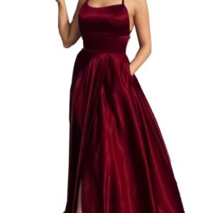 فستان نسائى قطيفة عارى من الخلف لون نبيتي