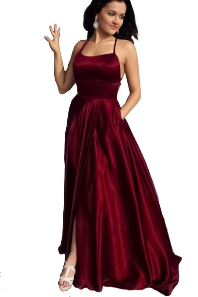 419EBsbgrmL فستان نسائى قطيفة عارى من الخلف لون نبيتي