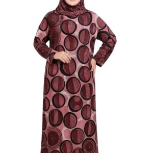 فستان صلاة للنساء، عباية باكمام طويلة بتصميم نمط دائري (احمر)