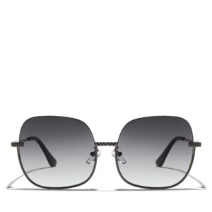 نظارة شمسية جيو مربعة للنساء من ايوا UV400 (لون رمادي، أسود)