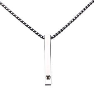 روس قلادة بسيطة من ستيل التيتانيوم للرجال، قلادة شخصية منحوتة على شكل نجمة مقاومة للماء والعرق