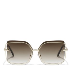 نظارة شمسية بعدسات مربعة ايوا مونلايت للنساء من بلاك اوت، حماية من الأشعة فوق البنفسجية UV400 من 30 صن دايز (ذهبي، بني)