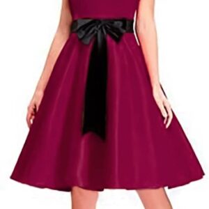 فستان بنمط سندريلا مع حزام ساتان اسود للنساء بلون موف