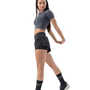 توب قصير فيتال للنساء من بي.فيرس، لون ستون ووش