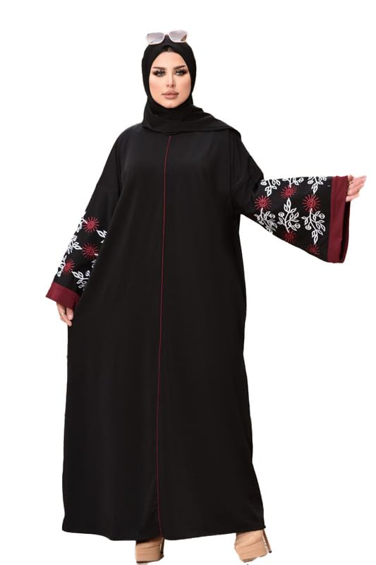 41IuuQU7w-L اسدال الخامه تطريز ليزر علي الكم المقاس وان سايز تلبيس 130 كيلو للنساء GAMAL SONS FOR ABAYA GS-7126-11546Parent