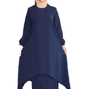ادناء أسلامي 2 قطعة ( بلوزة وجيبة ) كريب رويال موديل 4062 مقاس موحد يلبس حتى 100 ك للنساء من GAMAL SONS FOR ABAYA