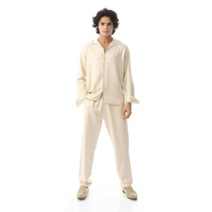 قميص كتان من النايلون بخياطة ضيقة للرجال (964)