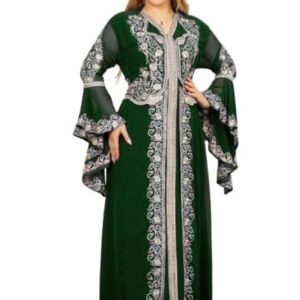 عبايه الغاوي الخامه شيفون تطريز طبقتين تلبيسه فيزون متصله و حزام المقاس وان سايز تلبيس 100 كيلو GS-501Parent GAMAL SONS FOR ABAYA