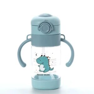 زمزمية ماء للأطفال بتصميم كرتوني محبب، مصنوعة من أكريليك صحي مقاوم للكسر، مع شاليموه مدمج سهل الاستخدام، مثالية للمدرسة والرياضة