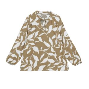 LC واكيكي بلوزة منقوشة بياقة مربوطة للنساء