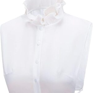 ياقة مزيفة للنساء من نالاكال مكشكشة ورقبة سلحفاة بلوزة دمية قابلة للفصل نصف قمصان بياقة كاذبة انيقة والفتيات ابيض 30