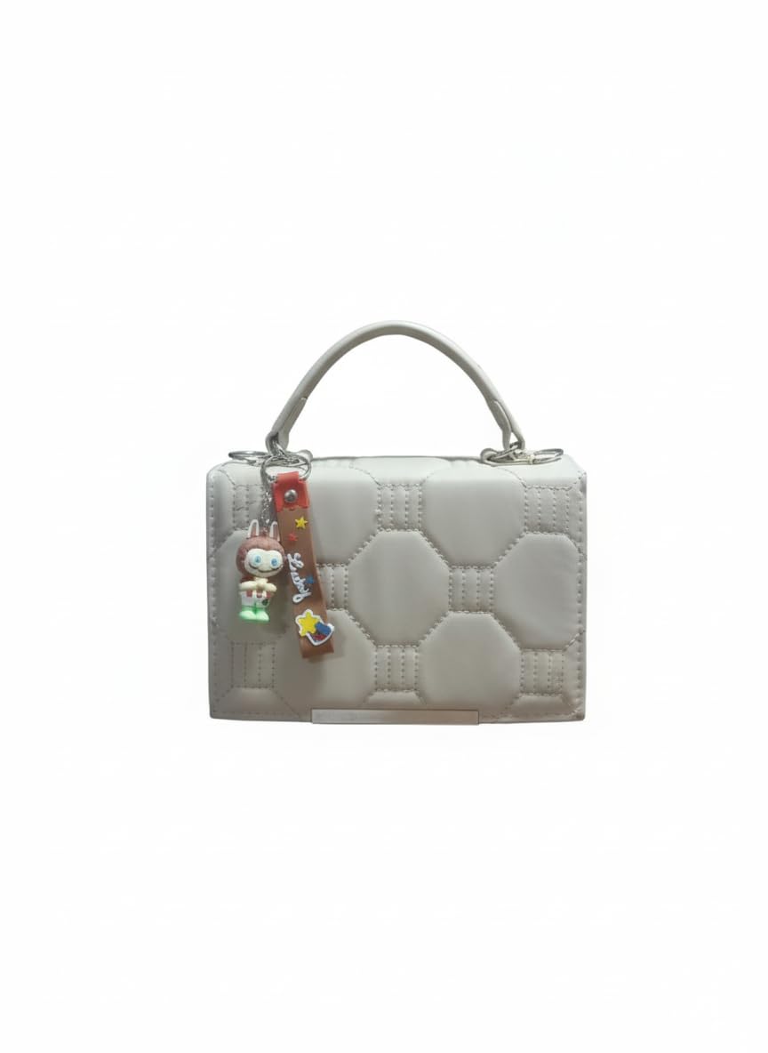 41NkST-iNqL شنطة يد للنساء بمقبض جلد قابل للفصل مع دمية دب