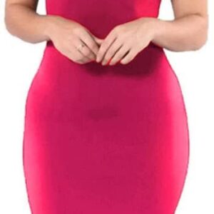 فستان سكوبا قصير باللون بينك للنساء