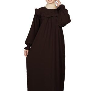 عبايه أسلامي بكم معصم وكرانيش على الكتف من كريب رويال موديل 8024 مقاس موحد يلبس حتى 110 ك للنساء من GAMAL SONS FOR ABAYA