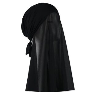 Goodern Instant Chiffon Hijab With Undercap, Islam Turban Scarf for Women, Fashion Solid Color Head Wraps, Muslim Hijab, Women Headscarf With Veil