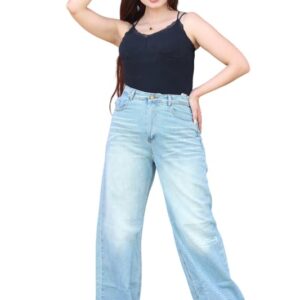Women's Light Blue Wide Leg Jeans